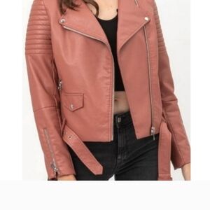 Women's Pink Moto Jacket